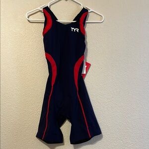 NWT TYR red/blue carbon swim short John *YOUTH L*